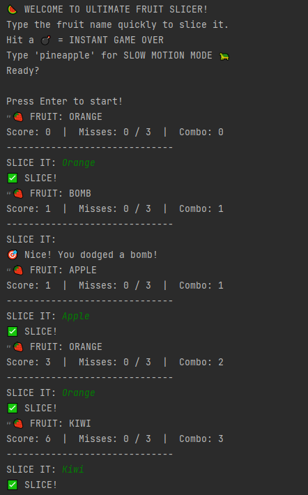 Fruit Slice in Python